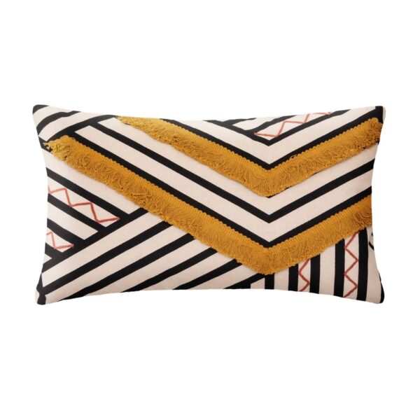 Coussin art déco ocre 30×50