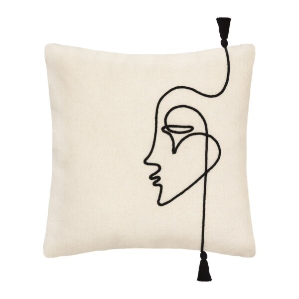 Coussin visage beige 40×40