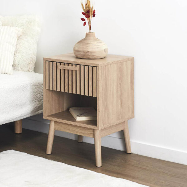 Table de Chevet en bois 1 tiroir + 1 niche