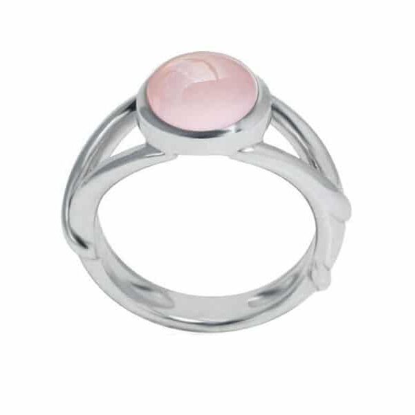 Bague cabochon Quartz rose