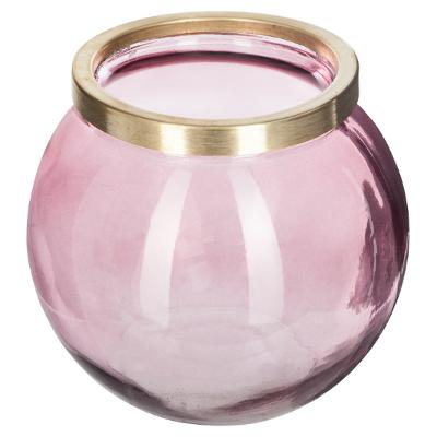 Vase en verre rose H14