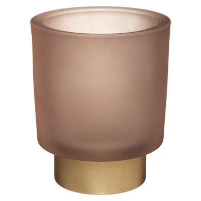 Vase en verre H14 fumé taupe