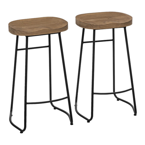 Lot de 2 tabourets en bois H84