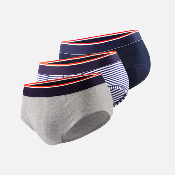 Pack Trio Slip Terrible Marinière Marine Gris bleu