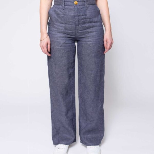 JEANS LIN LARGE 214H taille haute denimoriginal bleu Femme