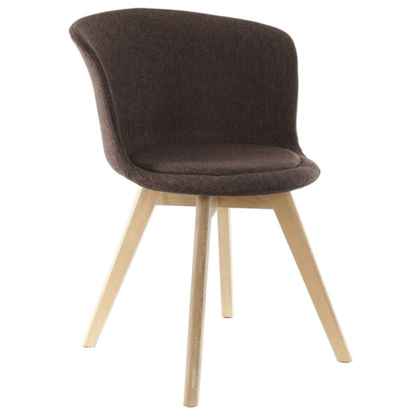 Chaise en bois et tissus taupe
