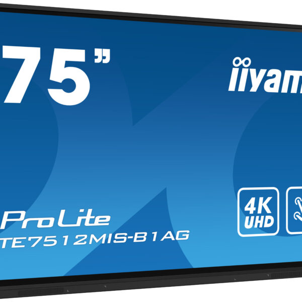 iiyama ProLite TE7512MIS-B1AG 75″ Classe (74.5″ visualisable) écran LCD rétro-éclairé par LED – 4K – pour signalétique numérique / communication interactive