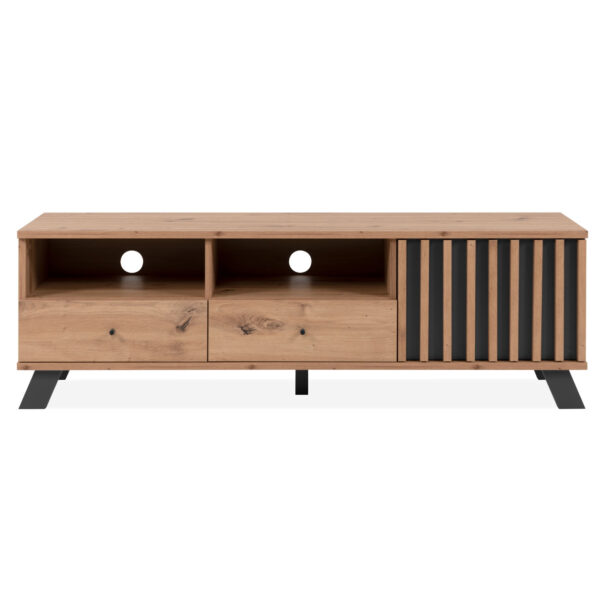 Meuble TV bois et métal L138 x P44 x H40cm – Fabriqué en Europe