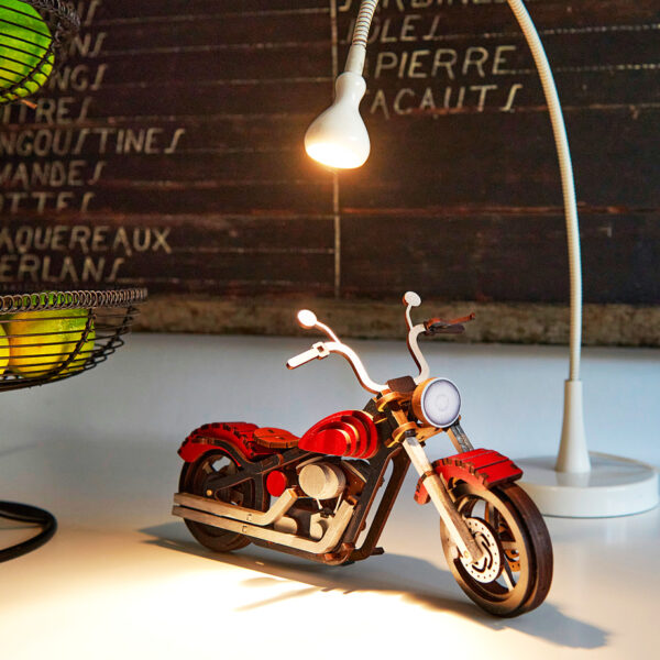 Motocyclette en bois
