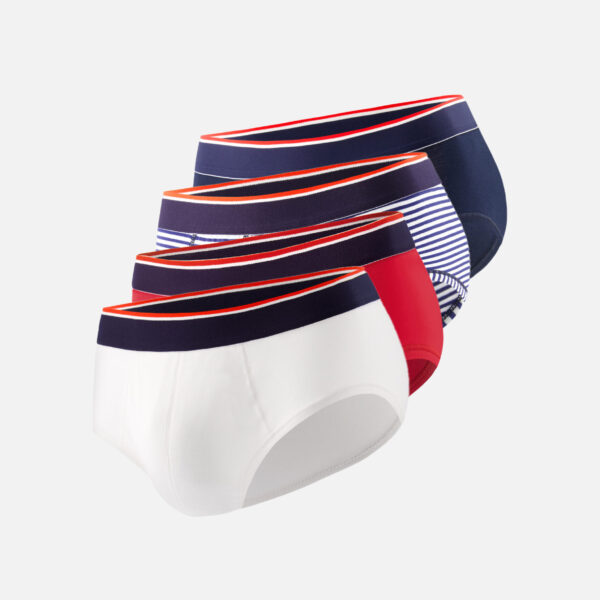Pack Quatro Slip Terrible Marine Blanc Rouge Marinière blanc