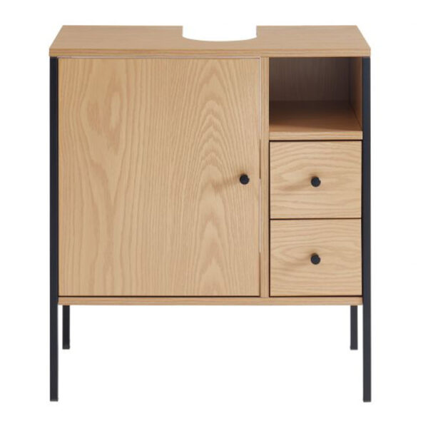 Meuble sous-vasque en bois et métal 60×30
