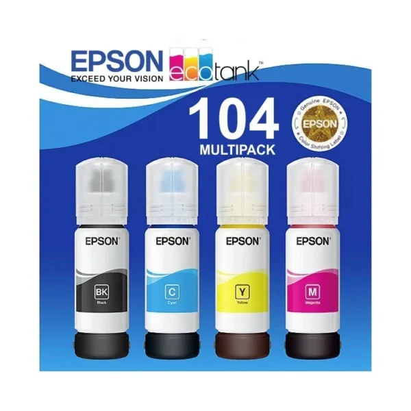 Epson EcoTank 104 – pack de 4 – noir, jaune, cyan, magenta – original – recharge d’encre