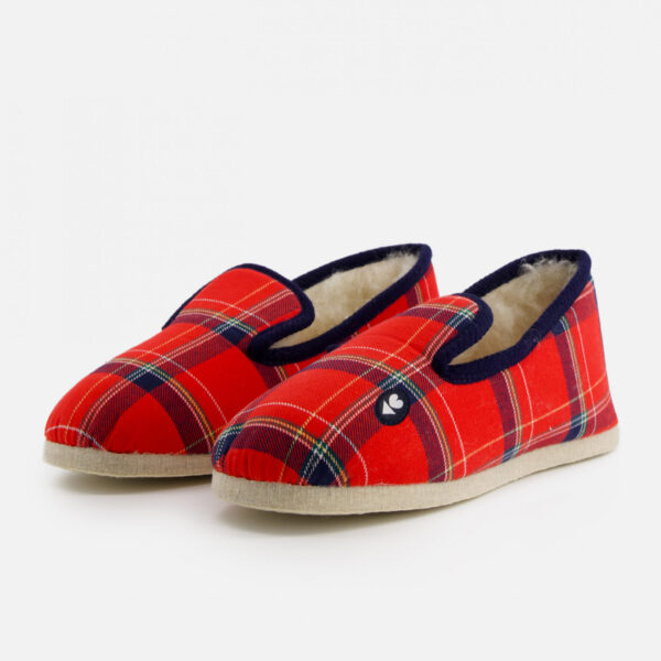Pantoufles Carreaux Rouge rouge