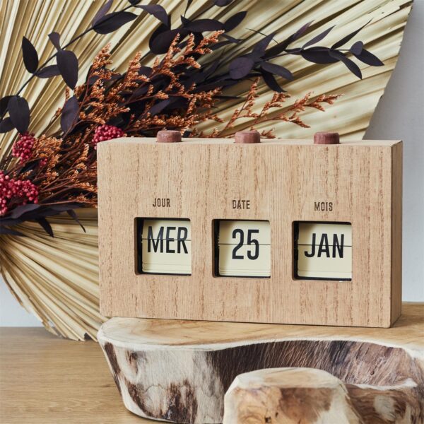 Calendrier manuel en bois L20
