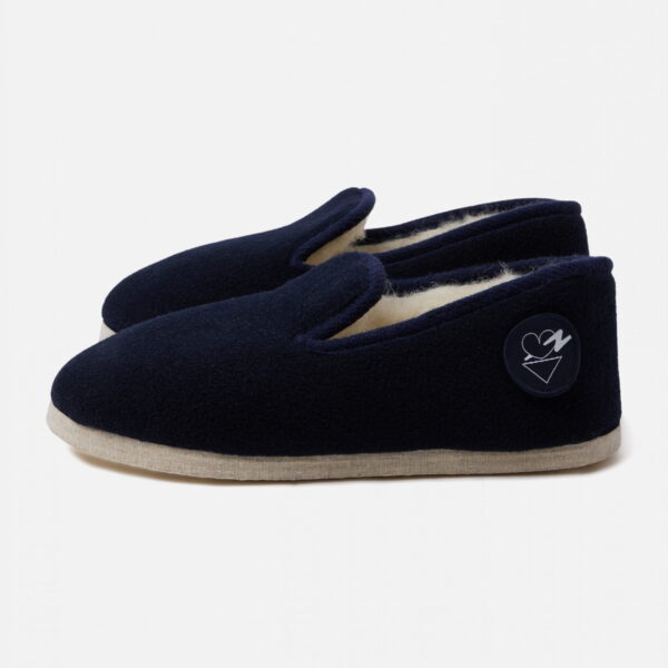 Pantoufles Marine Polaire bleu