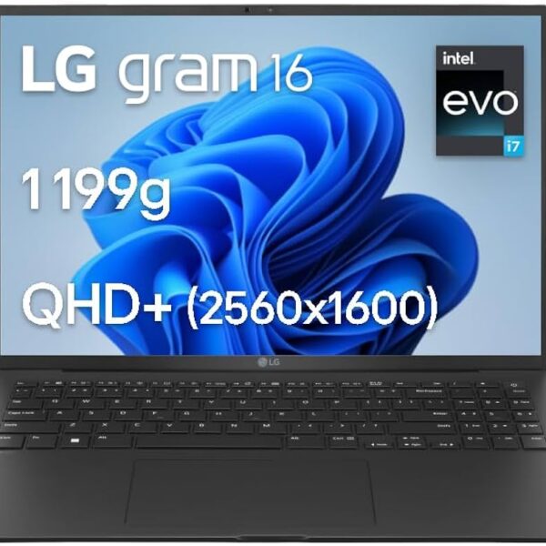 LG gram 16Z90Q-G.AD7CF – 16″ – Intel Core i7 – 1260P – Evo – 32 Go RAM – 2 To SSD – AZERTY
