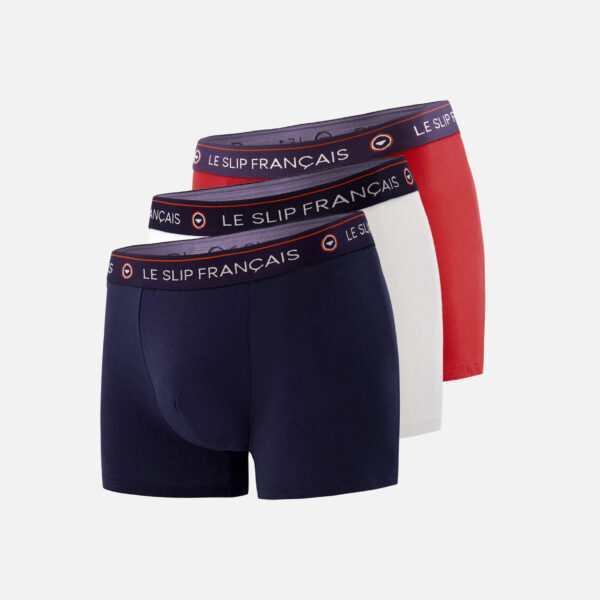 Pack Trio Boxer Redoutable Marine Blanc Rouge bleu