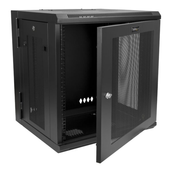 12U 19″ Wall Mount Network Cabinet, 20″ Deep 4 Post Hinged Locking IT Computer Equipment Enclosure with Shelf, Flexible Vented Switch Depth Data Rack Cisco 3850, 2960 Series – 12U Vented Cabinet (RK1224WALHM) – armoire de rack – 12U