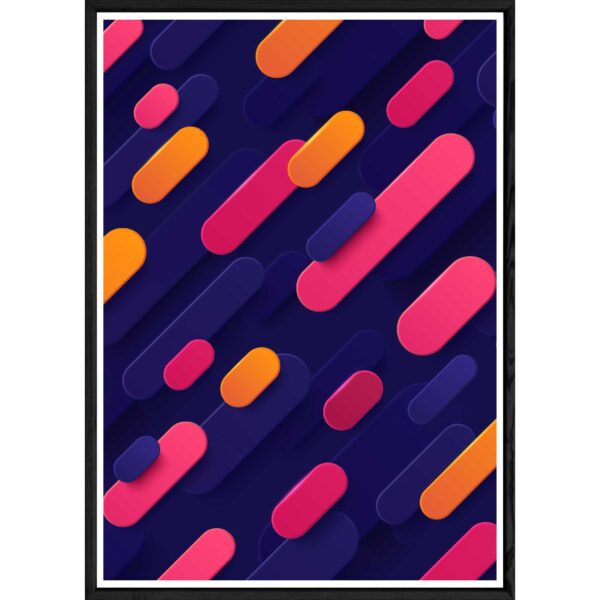 Tableau Art déco avec cadre noir – Taille 32×42