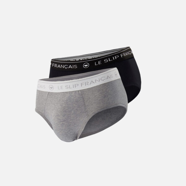 Pack Duo Slip Intrépide Noir et Gris gris