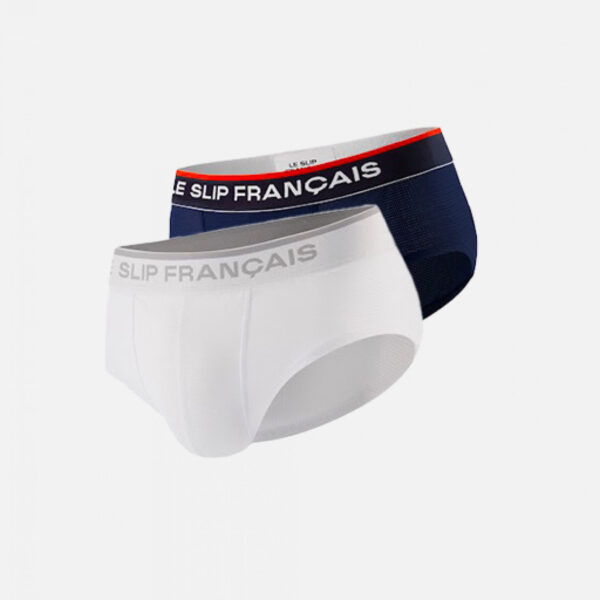Pack Duo Slip Grégoire Marine Blanc bleu