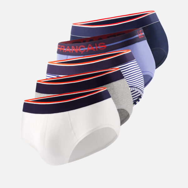 Pack Cinquo Slip Terrible Marine Blanc Gris Bleu Jean Marinière bleu