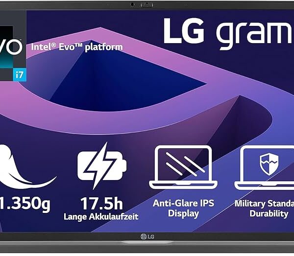 LG gram 17Z90Q-G.AD8CF – 17″ – Core i7 1260P – Evo – 32 Go RAM – 2 To SSD – AZERTY