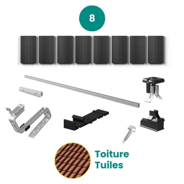 Kit de fixation tuiles – ESDEC – 1 X 8 panneaux en portrait ou paysage