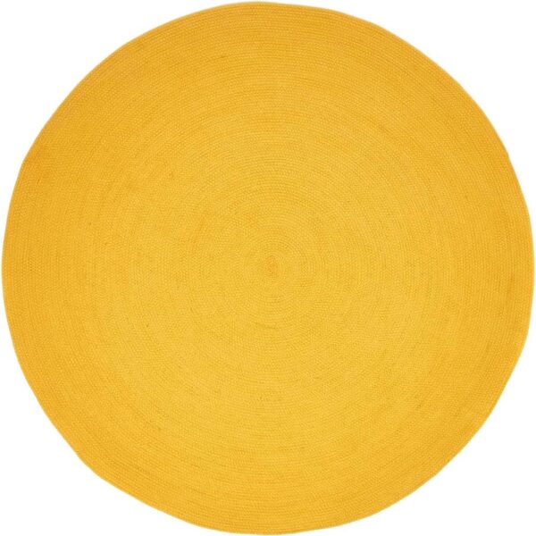 Tapis rond en coton jaune D115cm