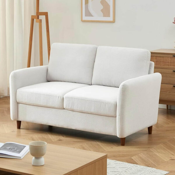 Canapé 2 places ultra confort en tissus beige avec coffre de rangement (collection exclusive Easy Mobilier)