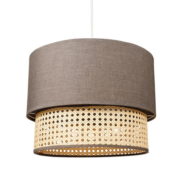 Suspension gigogne cannage et tissu