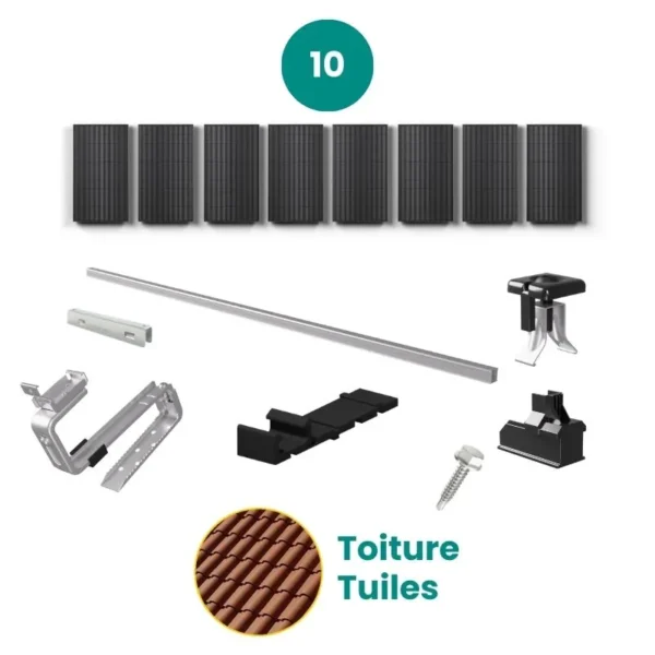 Kit de fixation tuiles – ESDEC – 1 X 10 panneaux en portrait ou paysage