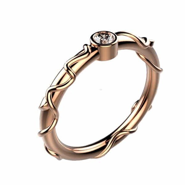 Bague jonc Diamant 0.05 ct et 0.10 ct