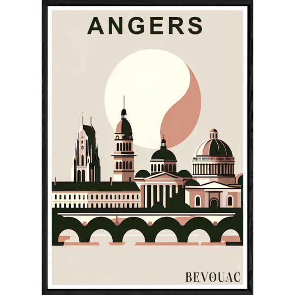 Tableau Angers avec cadre noir – Taille 32×42 Réservé Bevouac