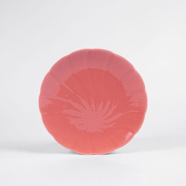 Assiette Plate en Porcelaine Tahiti de Forme Festonnée Terracotta 25 cm