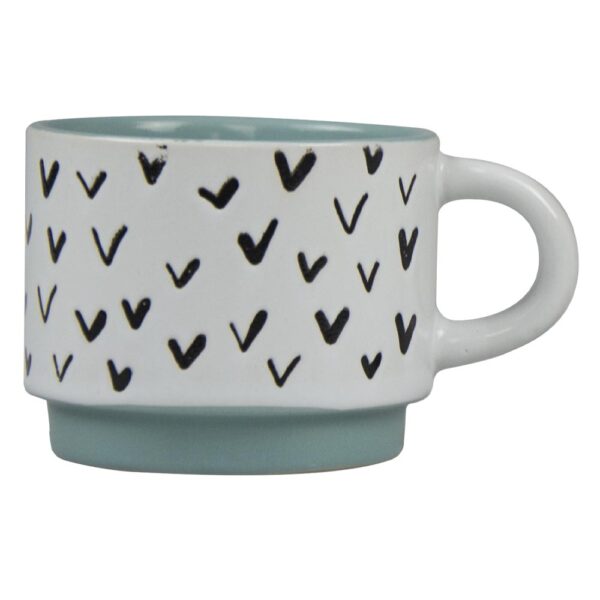 Mug arty original bleu en grès