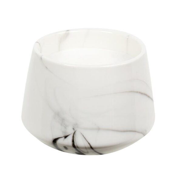 Bougie parfumée blanche effet marbre H10