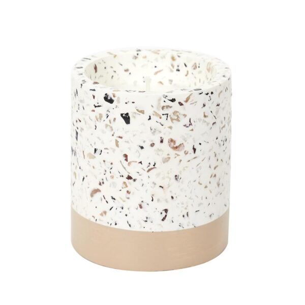 Bougie parfumée terrazzo en céramique grise H10