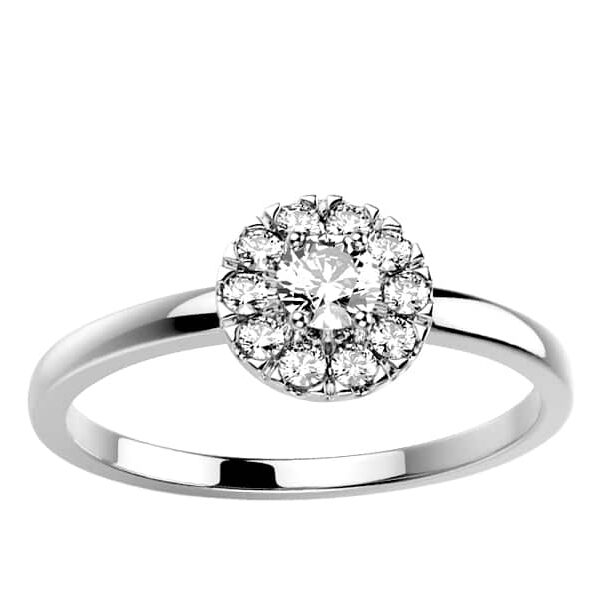 Bague halo diamant