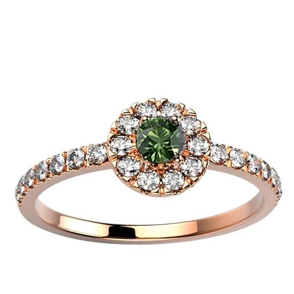 Bague Saphir vert 0.15 ct et Diamant 0.24 ct