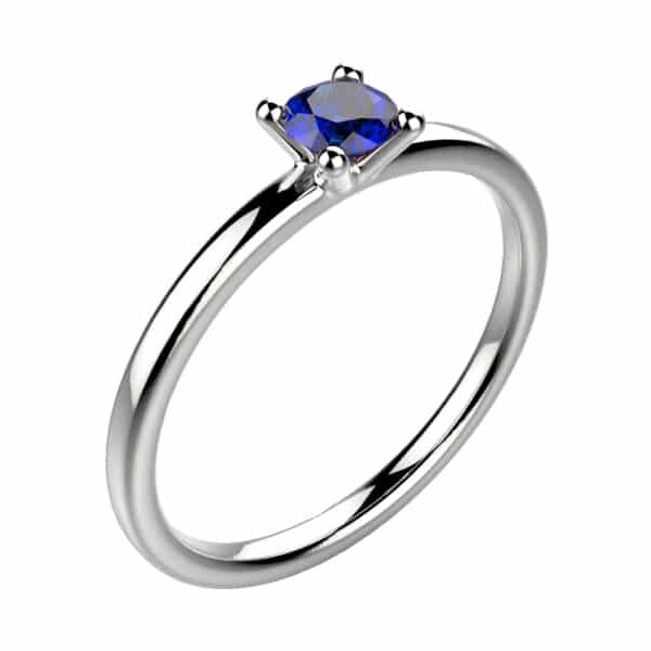 Solitaire Saphir bleu 0.15 ct