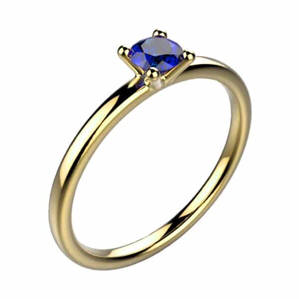 Solitaire Saphir bleu 0.15 ct