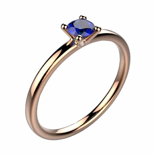 Solitaire Saphir bleu 0.15 ct