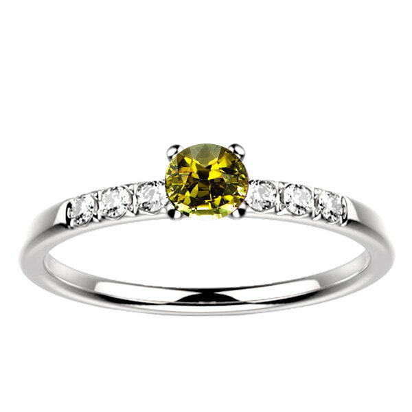 Bague Saphir jaune Diamant