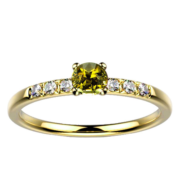 Bague Saphir jaune Diamant