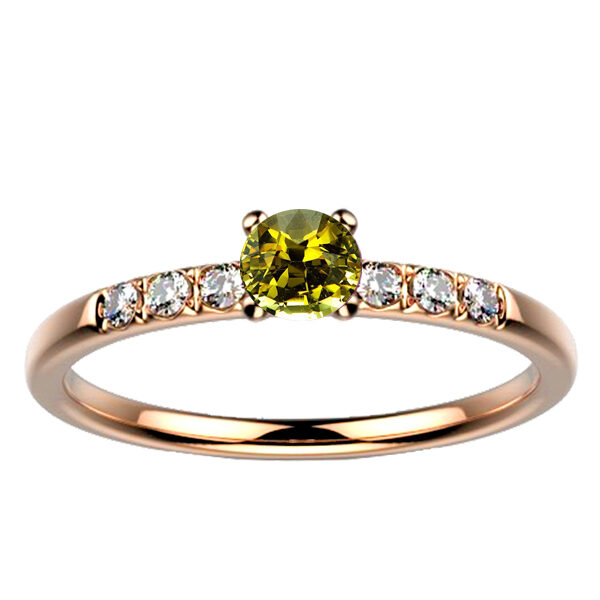 Bague Saphir jaune Diamant