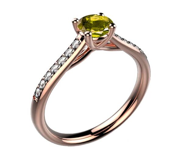Bague Saphir jaune 0.50 ct Diamant