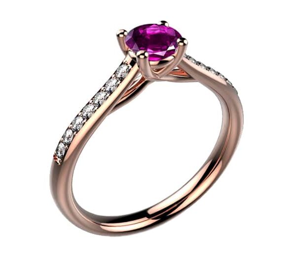 Bague Saphir rose Diamant