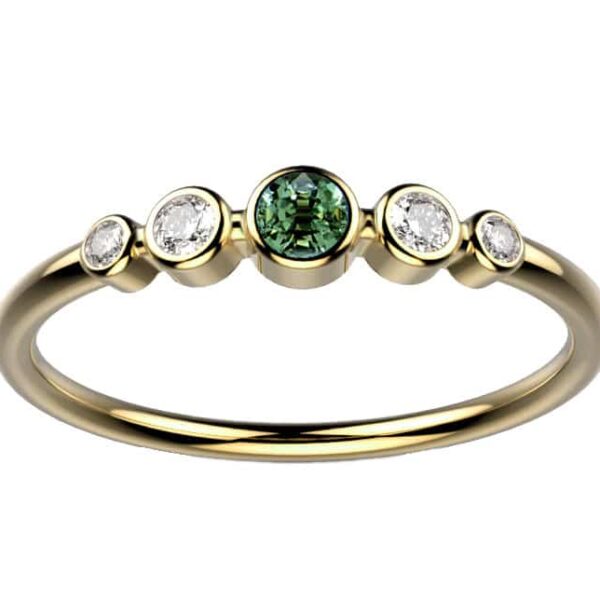Bague Saphir vert Diamant