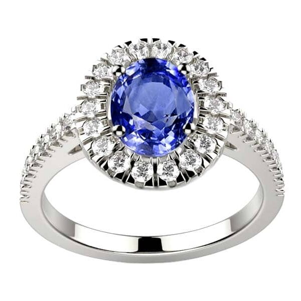 Bague Saphir ovale Diamant